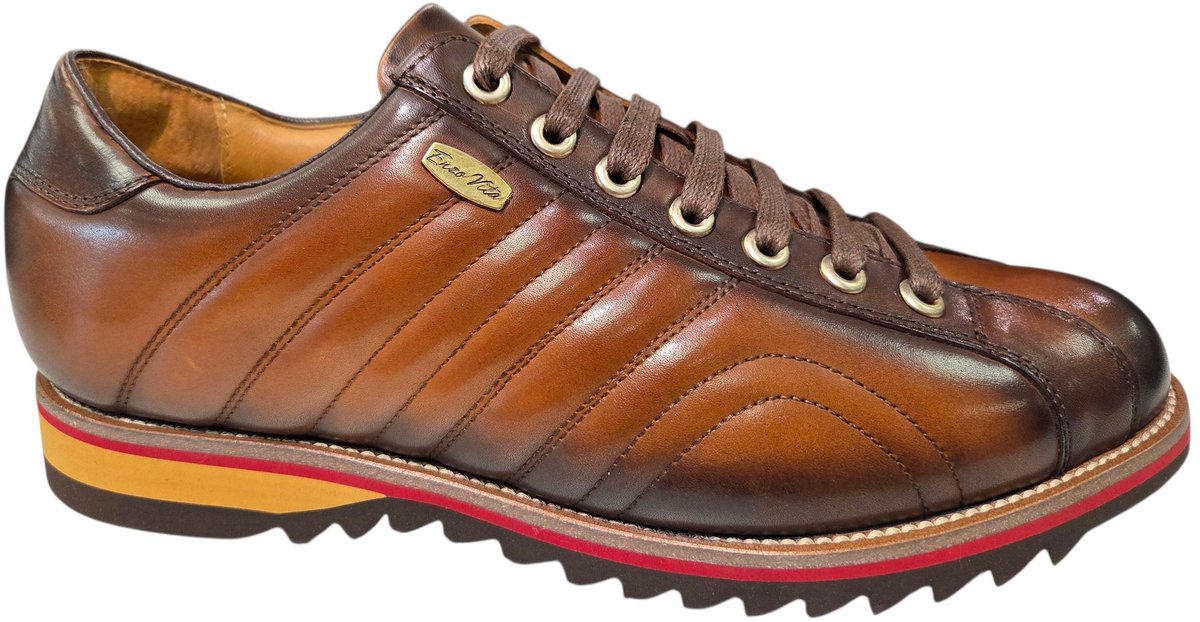 Laura Vita Bruine Leren Heren Sneakers - Bruin - 43