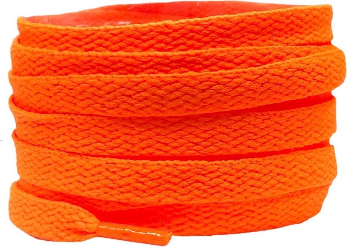 Finnacle - Veters - Sneakerveter - Schoen accessoire - Fel Oranje - 150CM - 1 paar - Platte veters - Oranje veters - Schoenveters - Orange