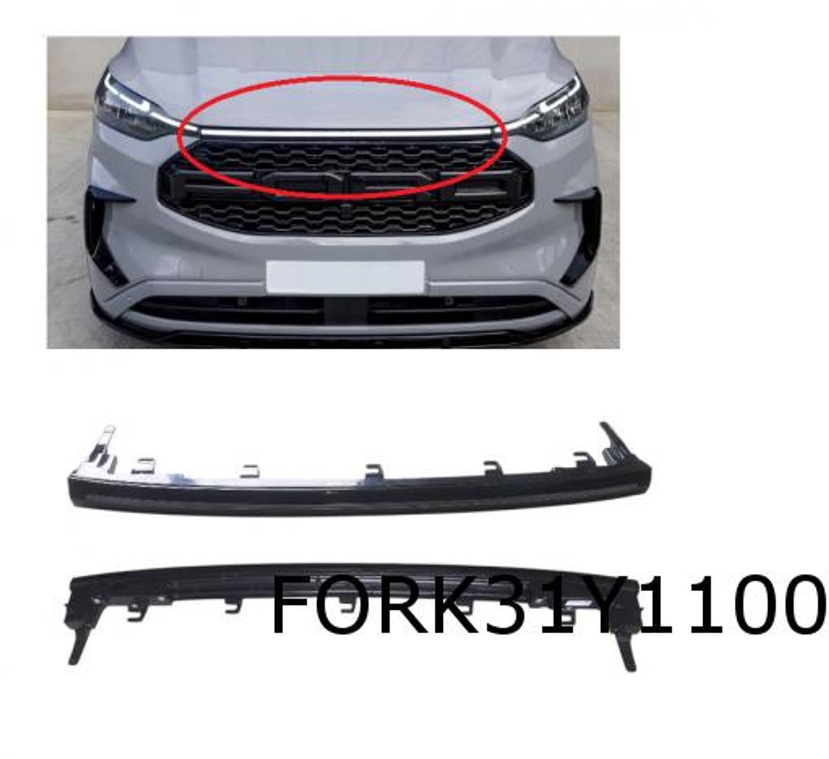 Ford Transit Custom (11/23-) dagrijlicht / contourlicht midden LED (bij EV) Origineel! 2760167