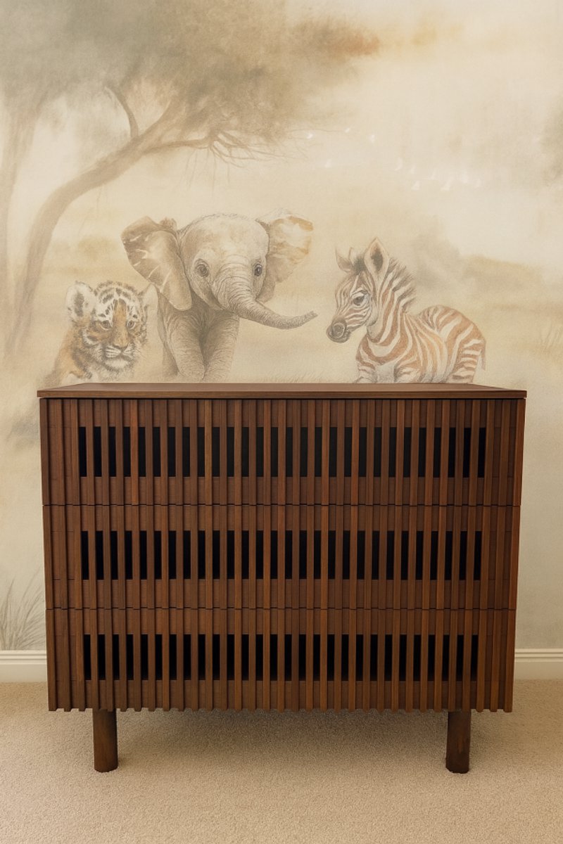 The Baby Supply Lino - Complete Babykamer Set Walnoot - Meegroeibed 70×140 + Commode – foto 6