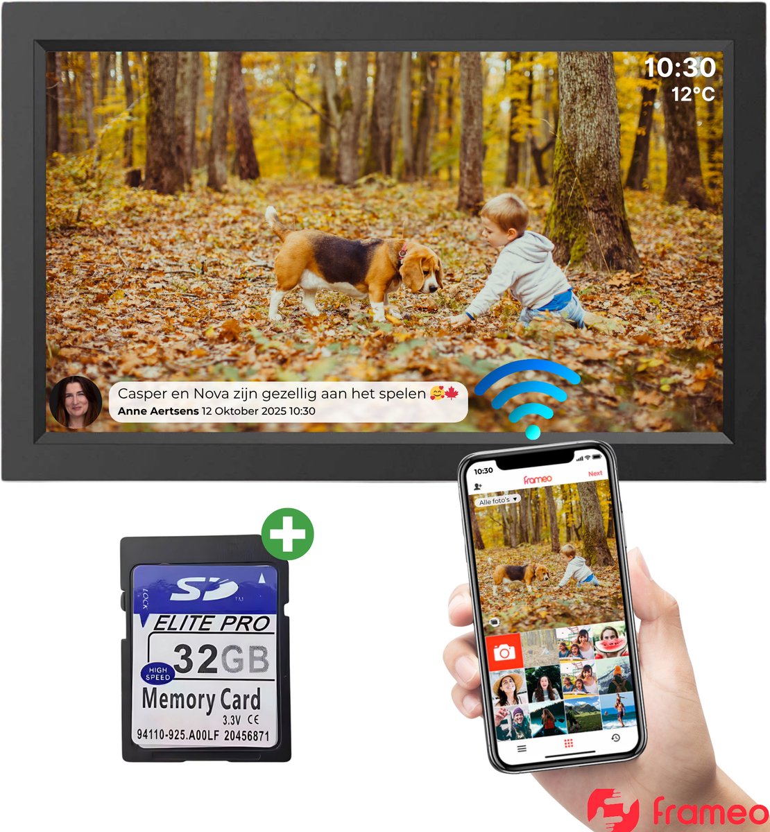 CASIVO Digitale Fotolijst 15.6 Inch Full HD 1080p - WiFi & - CASIVO® - €134,95