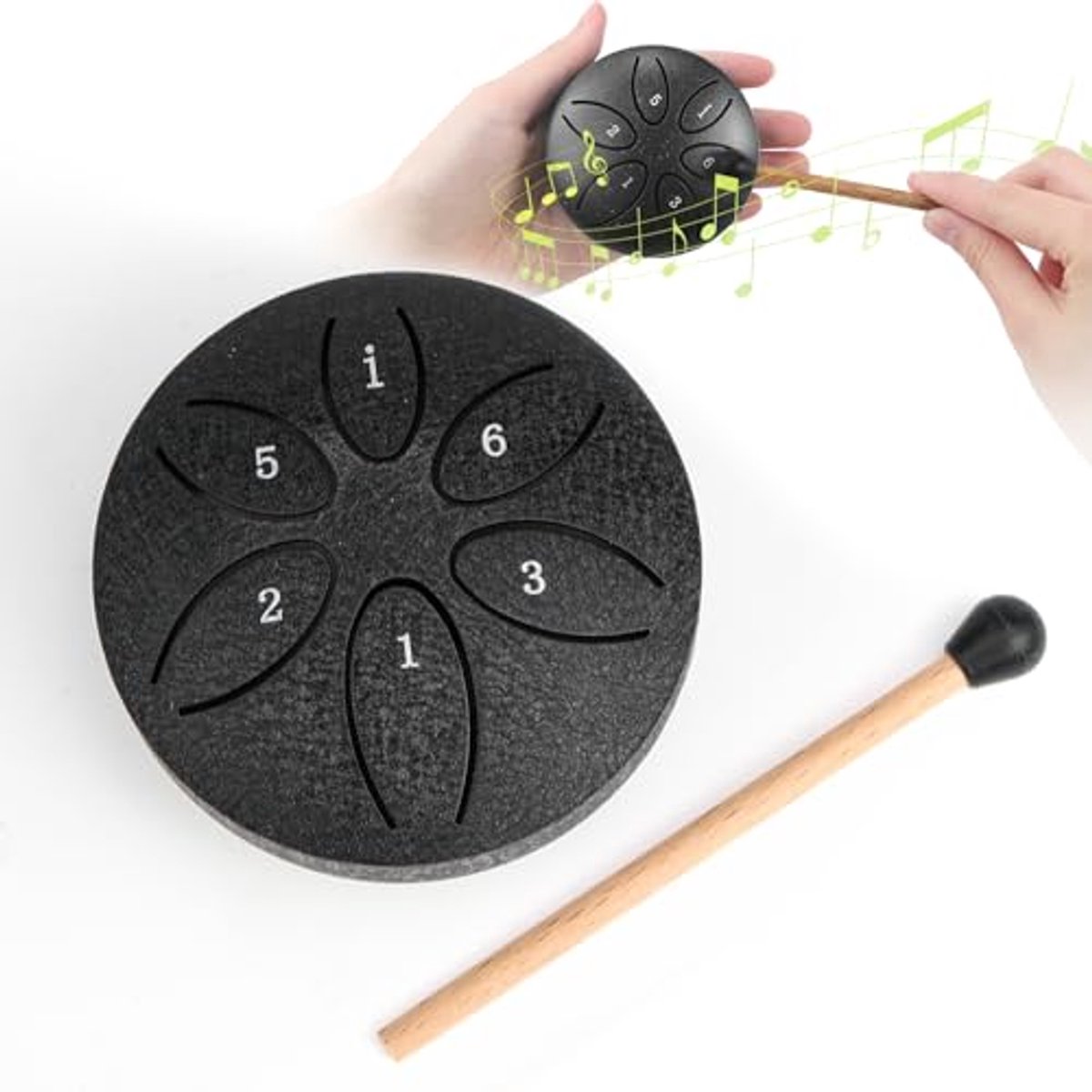 Stalen Tongtrommel met 6 Tonen - Mini Handpan voor Meditatie en Yoga - Percussie Instrument