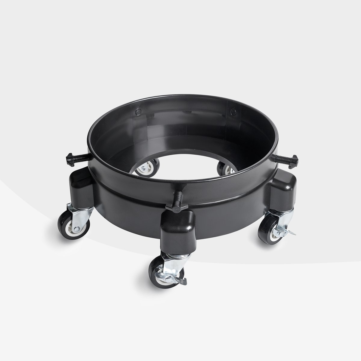Cleandetail Bucket Dolly - Geschikt voor alle emmers - Professionele Dolly met 5 zwarte wielen - Emmerwagen - 360º Draaibaar - met rempedaal
