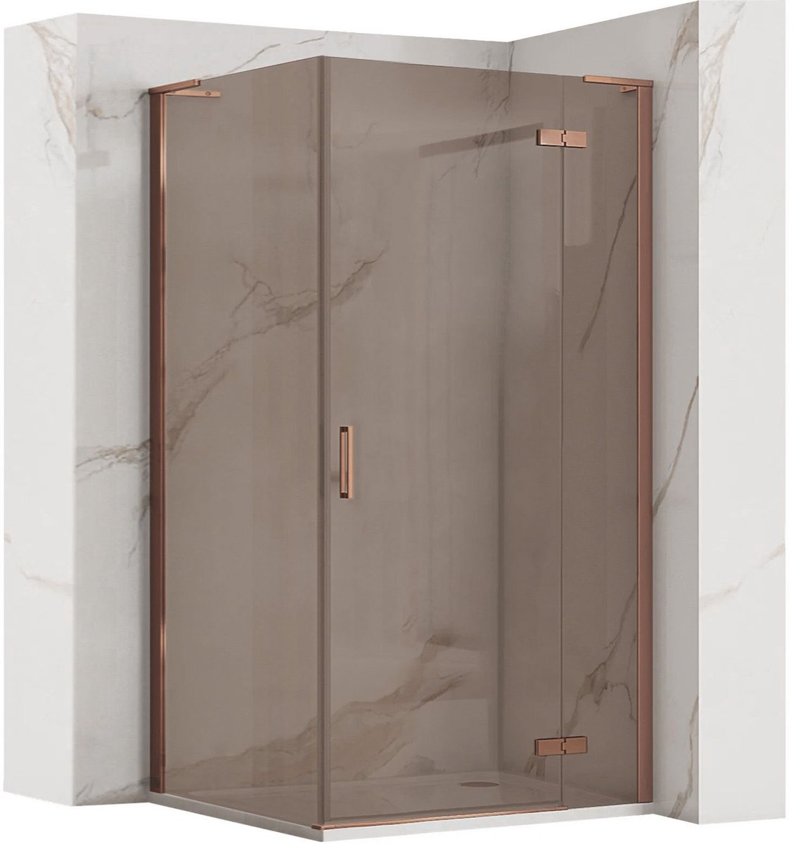 Rea Hugo 80X80 - Douchecabine - Cuivre Brossé - 80X80X200,5Cm