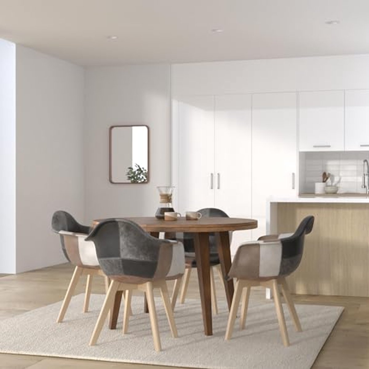 Set van 2 Scandinavische patchwork stoelen