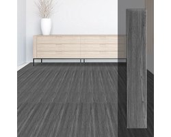 PVC-vloeren, vinylvloeren, zelfklevend, PVC laminaat zelfklevend set van 18, 2,51 m², houtnerf, vloertegels met houtlook, vinyl plaktegels, waterdicht, antislip, voor keuken, woonkamer, balkon (mat Grey)