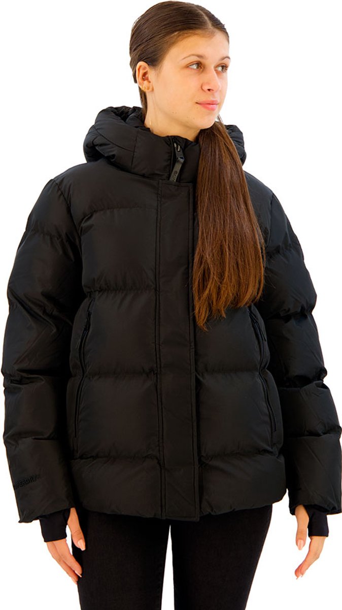 Superdry Sportieve Halflange Gewatteerde Jas Met Capuchon Dames Gewatteerde jassen Zwart