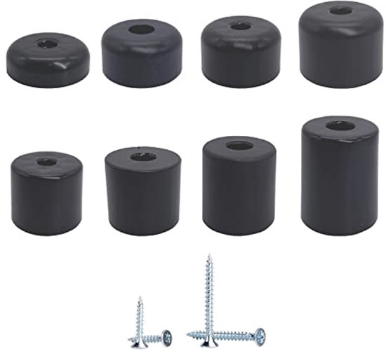 QUARKZMAN 6 vierkante stoelpootdoppen van pvc, 40 mm x 30 mm, OD voor meubels, zwart, pads voor tafels, tafels, tuin, kast, bed, meubels