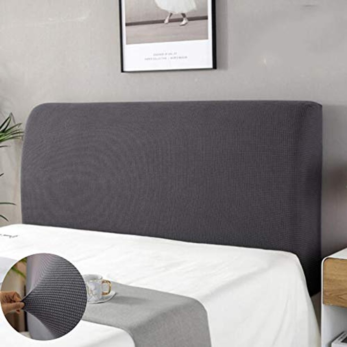 Elastische Hoofdbord Cover voor Bed - Wasbare Bescherming in Grijs - 180 cm