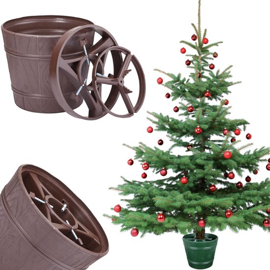 Foto: Planet 1 kerstboomstandaard bruin