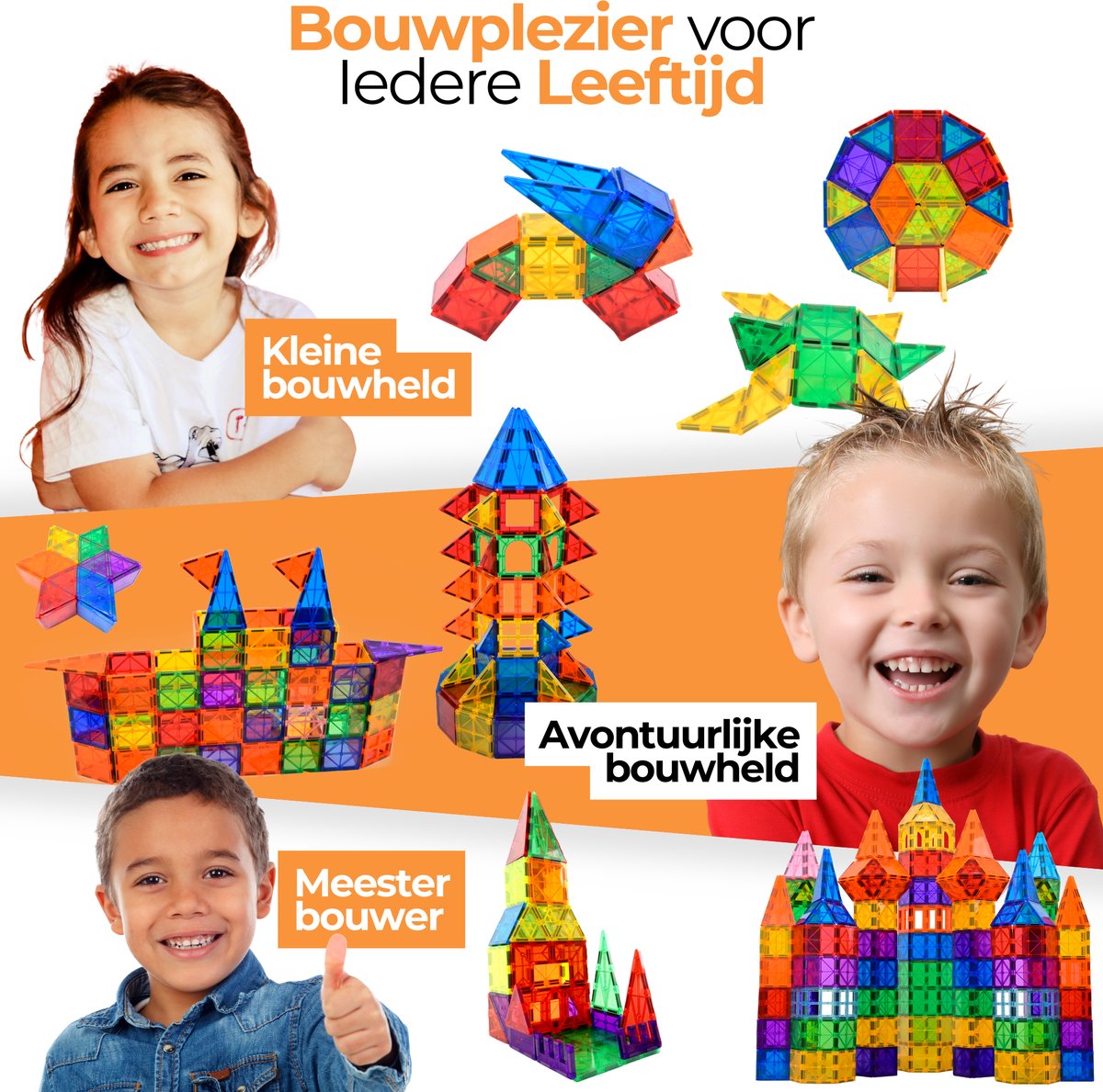Magna Minds - Magnetic Tiles - Magnetisch Speelgoed - 32 stuks - Constructie speelgoed - Magnetische tegels - Montessori speelgoed - Magnetic toys - Magnetische bouwstenen - Speelgoed Kinderen — afbeelding 7
