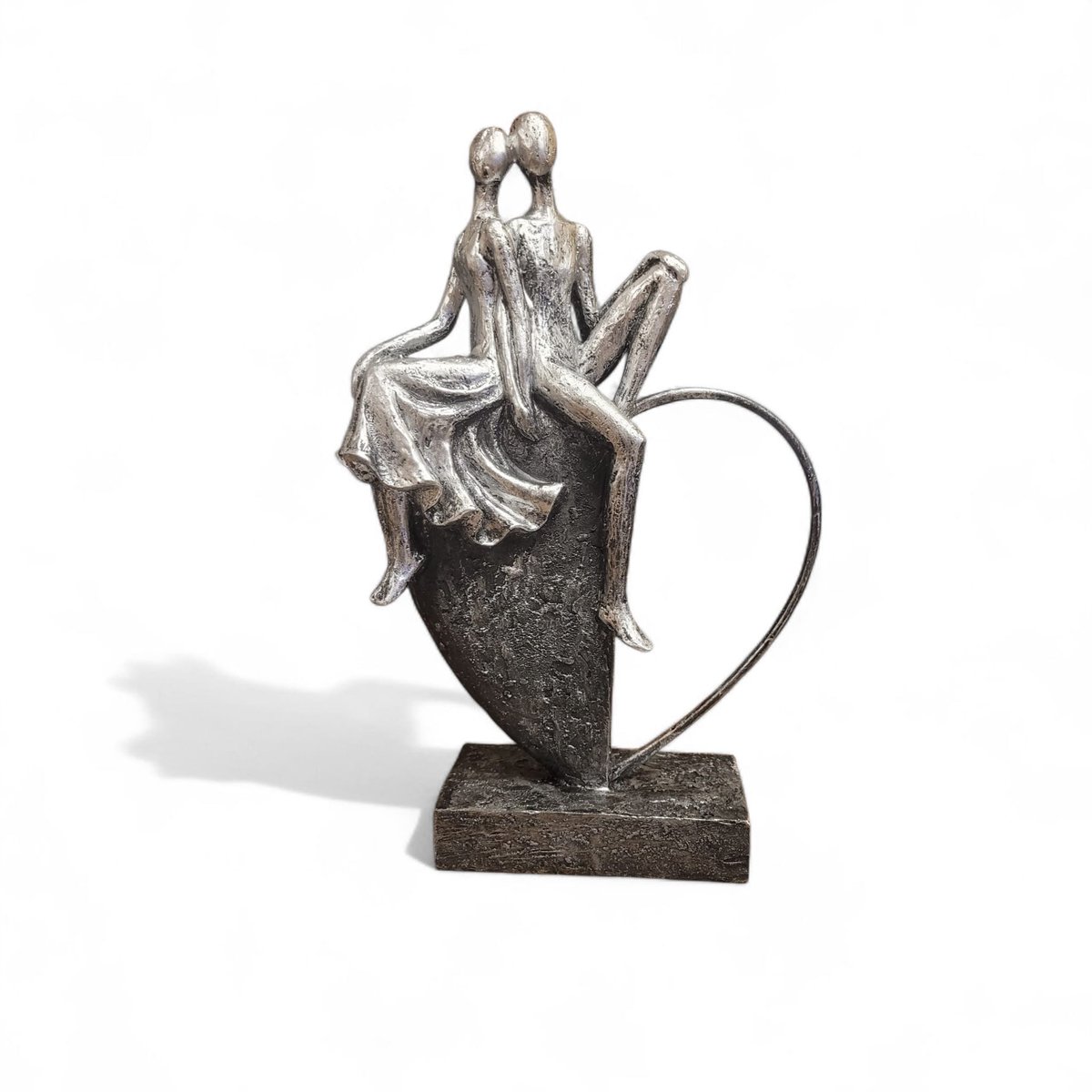 Rawa Geschenken Sculptuur Just US - 5x23x29 cm - polyresin - antiek silver grijs