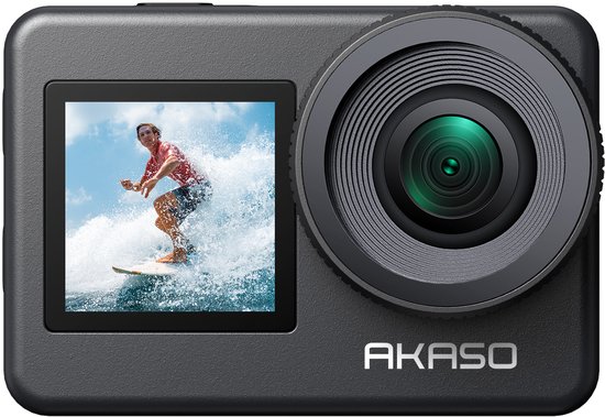 Action Camera AKASO Brave 7 – 4K 30 ips – 20 MP – Caméra sous-marine IPX8 – Stabilisée – Anti-perforation – Caméra vidéo à commande vocale – Grand angle – Double écran tactile – 64 Go
