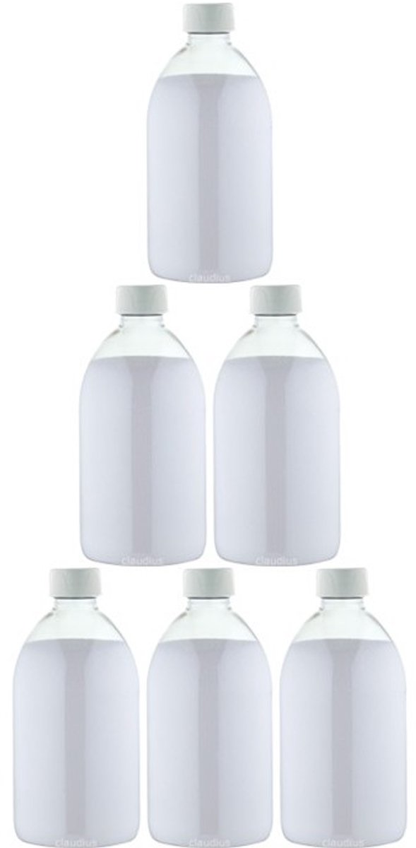 Scrubzout Perzik 650 gram - Fles met witte dop - set van 6 stuks - Hydraterende Lichaamsscrub