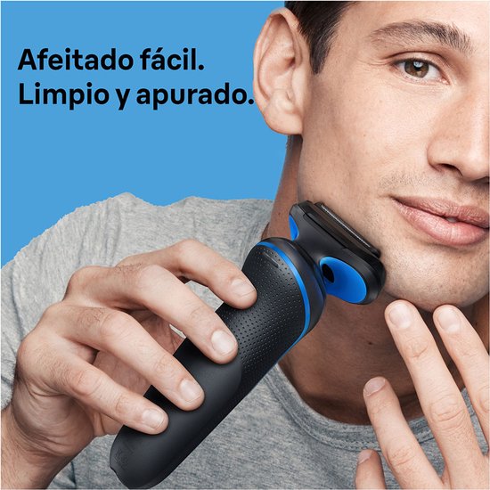 Braun Series 5 51-B1200s Scheerapparaat voor heren met EasyClick precisietrimmer, EasyClean, nat en droog, oplaadbaar, draadloos elektrisch scheerapparaat met snijbladen, blauw