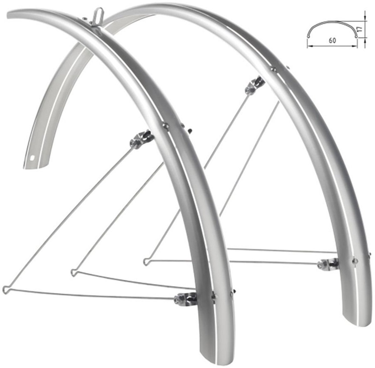 Wag Cristina 26´´ X 60 Mm Spatbordset Zilver 26´´