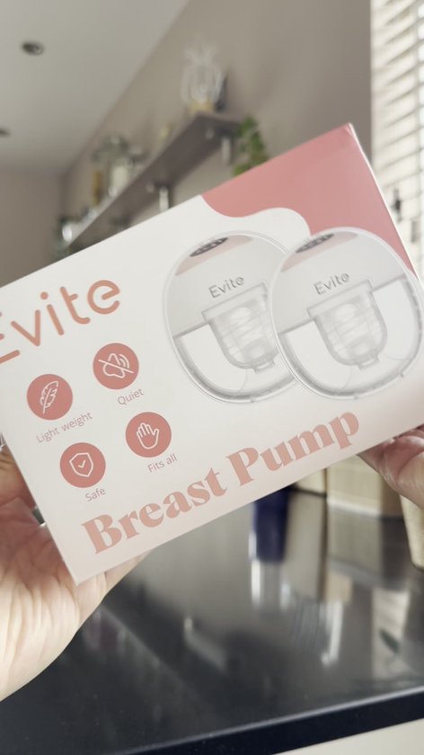 Evite Elektrische Draadloze Borstkolf Nova – Handsfree & Draagbaar – BPA-Vrij – Dubbele Borstkolf - Met E-Book – Inclusief Tas - Wit & Roze