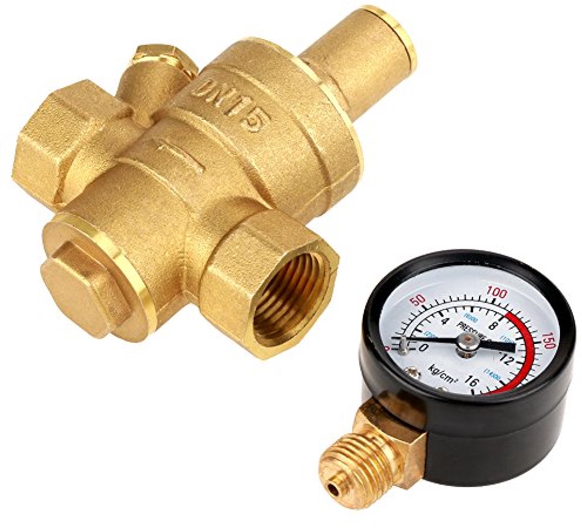 Verstelbare waterdrukregelaar DN15 met meetinstrument voor optimale waterdruk