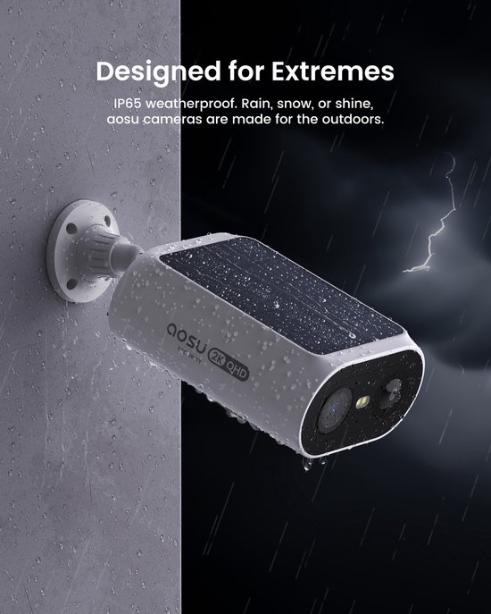 AOSU SolarCam P1 SE - 2 Beveiligingscamera's met 2K Resolutie - Zonne-energie - 2-Weg Audio - AI van Merkloos — afbeelding 3