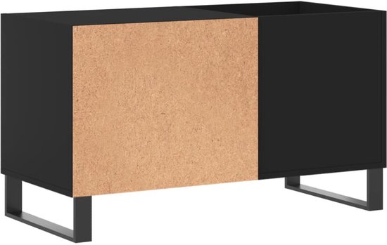 Platenspeler Meubel - LP-kast - Platenspelerkast - Draaitafelstandaard - Platenspelerstandaard - Vintage Displayplank - Zwart — afbeelding 3