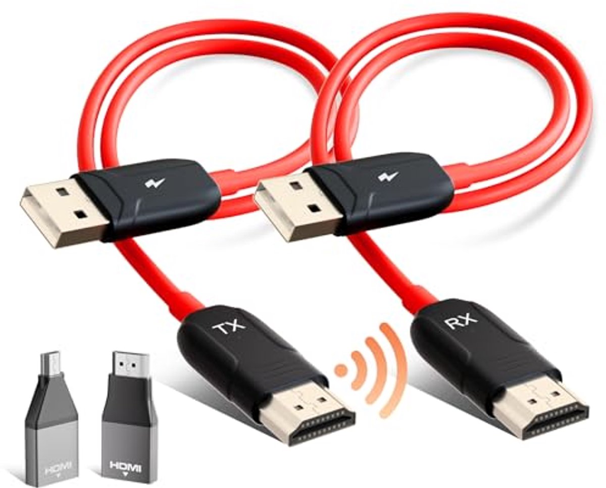 Draadloze HDMI-zender en ontvanger - 1080p HD Streaming voor Laptop, PC naar TV of Projector