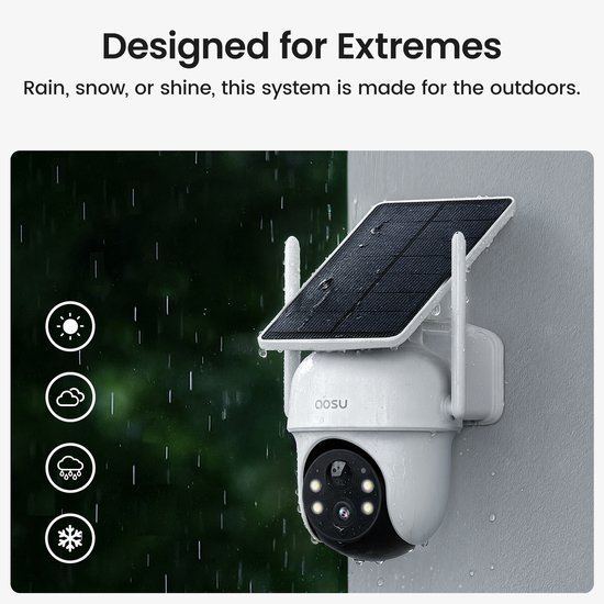AOSU SolarCam D1 Classic Kit - 2 Beveiligingscamera's met 2K Resolutie - 360° Zicht & AI Tracking van Merkloos — afbeelding 4