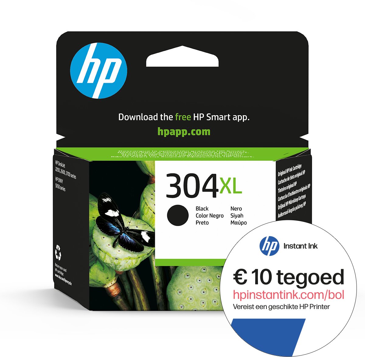 HP 304XL - Inktcartridge zwart + Instant Ink tegoed