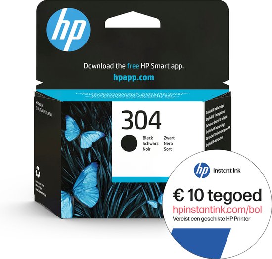 HP 304 - Inktcartridge - Origineel - Zwart + Intant Ink tegoed
