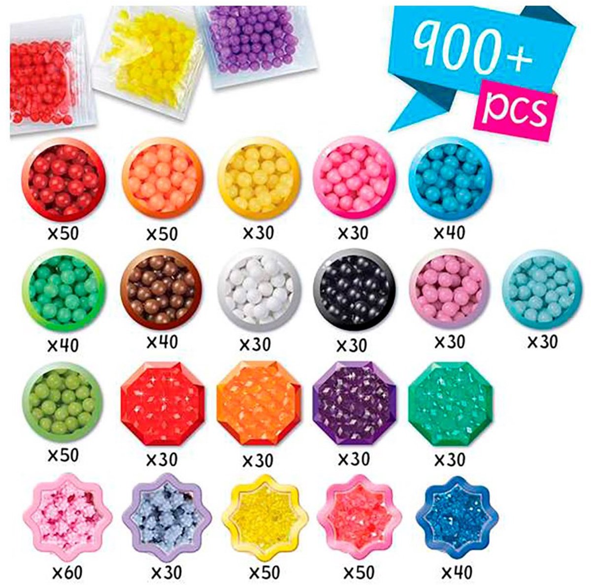 Aquabeads 31912 Beginners meeneemkoffer- COMPLETE KNUTSELSET- INCLUSIEF 900 PARELS IN 24 KLEUREN — afbeelding 13