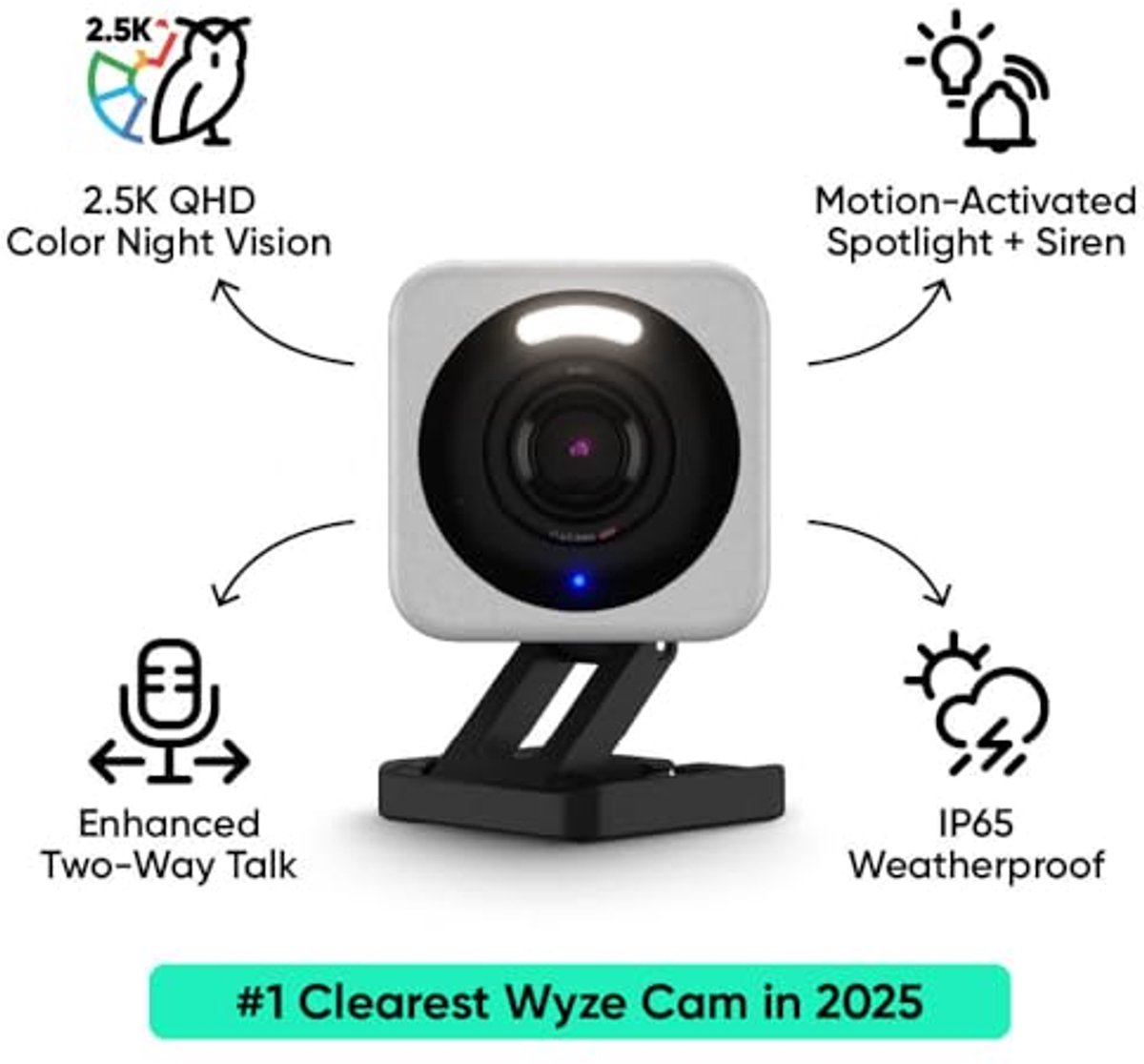Intelligente Beveiligingscamera 2K HD Wifi voor Binnen en Buiten – Perfect voor Huisdieren en Babybewaking met Nachtzicht en Bewegingsactivatie