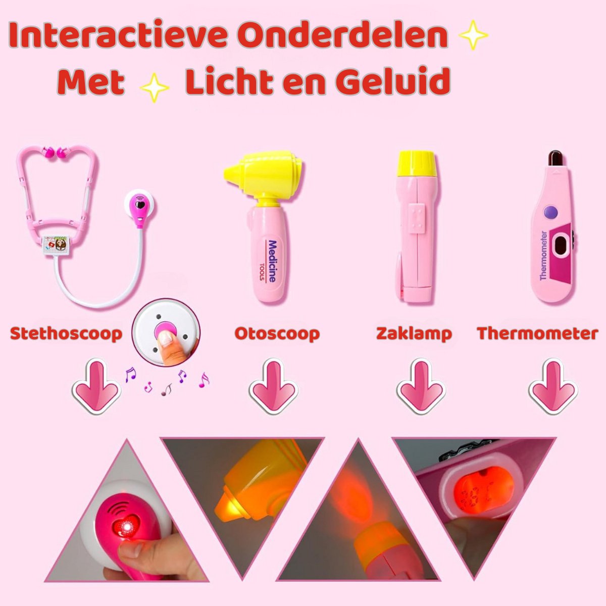 Luumuu® Dokterset Speelgoed Kind - Dierenarts Setje - Doktersset - Tandarts Speelset - Dokterskoffer - 35-delig - Vanaf 3 jaar - Incl. Doktersjas — afbeelding 4