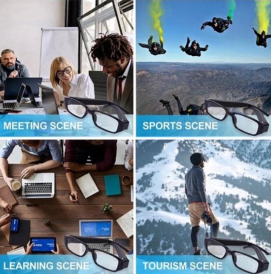 1080P HD Mini Camera Bril - Slimme Bril met Camera voor Fietsen, Autorijden & Sport - Draagbare VCR Camera voor Vergaderingen, Acties & Persoonlijke Veiligheid - Camera Bril, Sportbril met Camera, Veiligheidsbril van MaxiCube — afbeelding 4