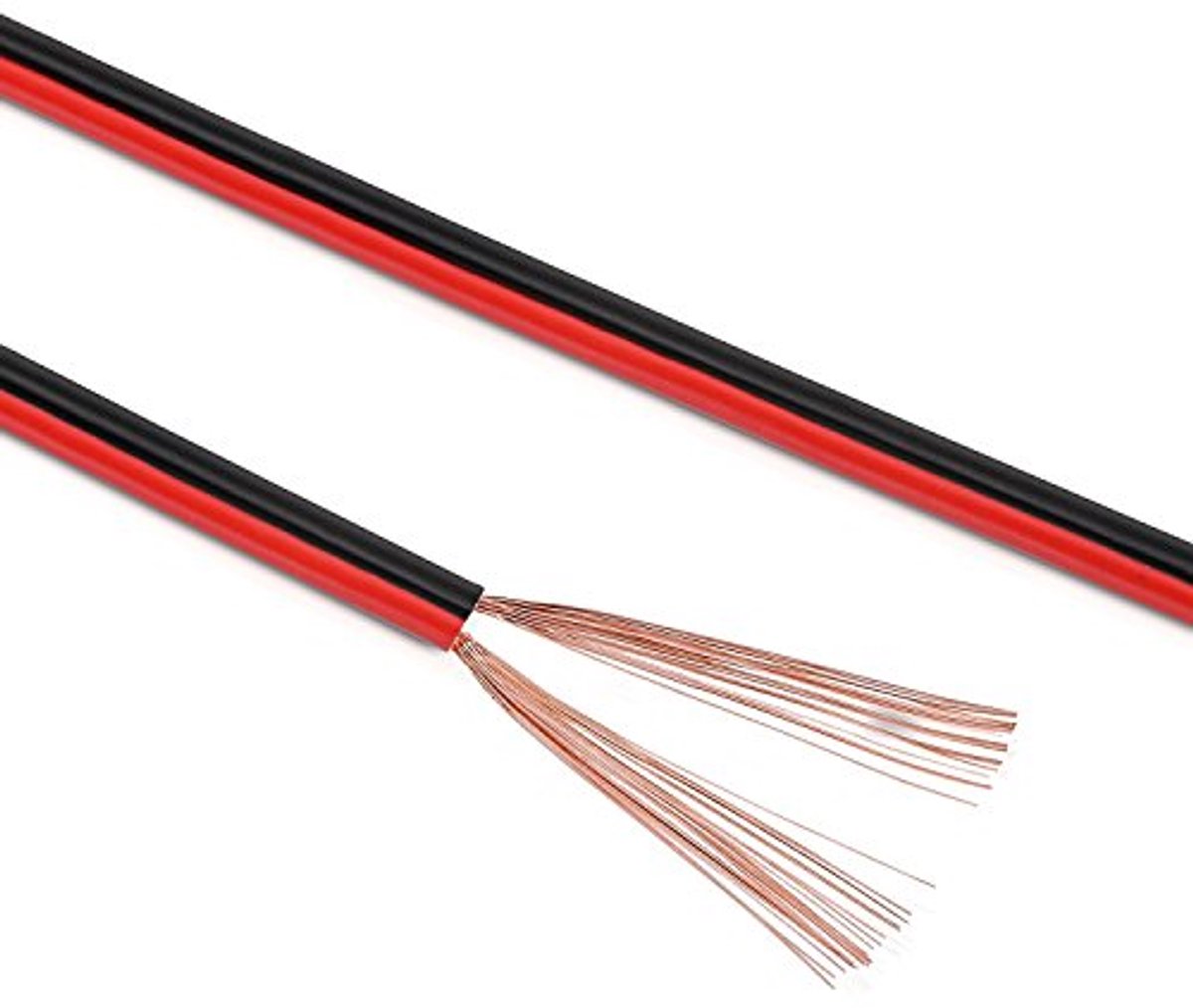 10 m Luidsprekerkabel 2 x 0,75 mm² Rood/Zwart voor Audio Toepassingen