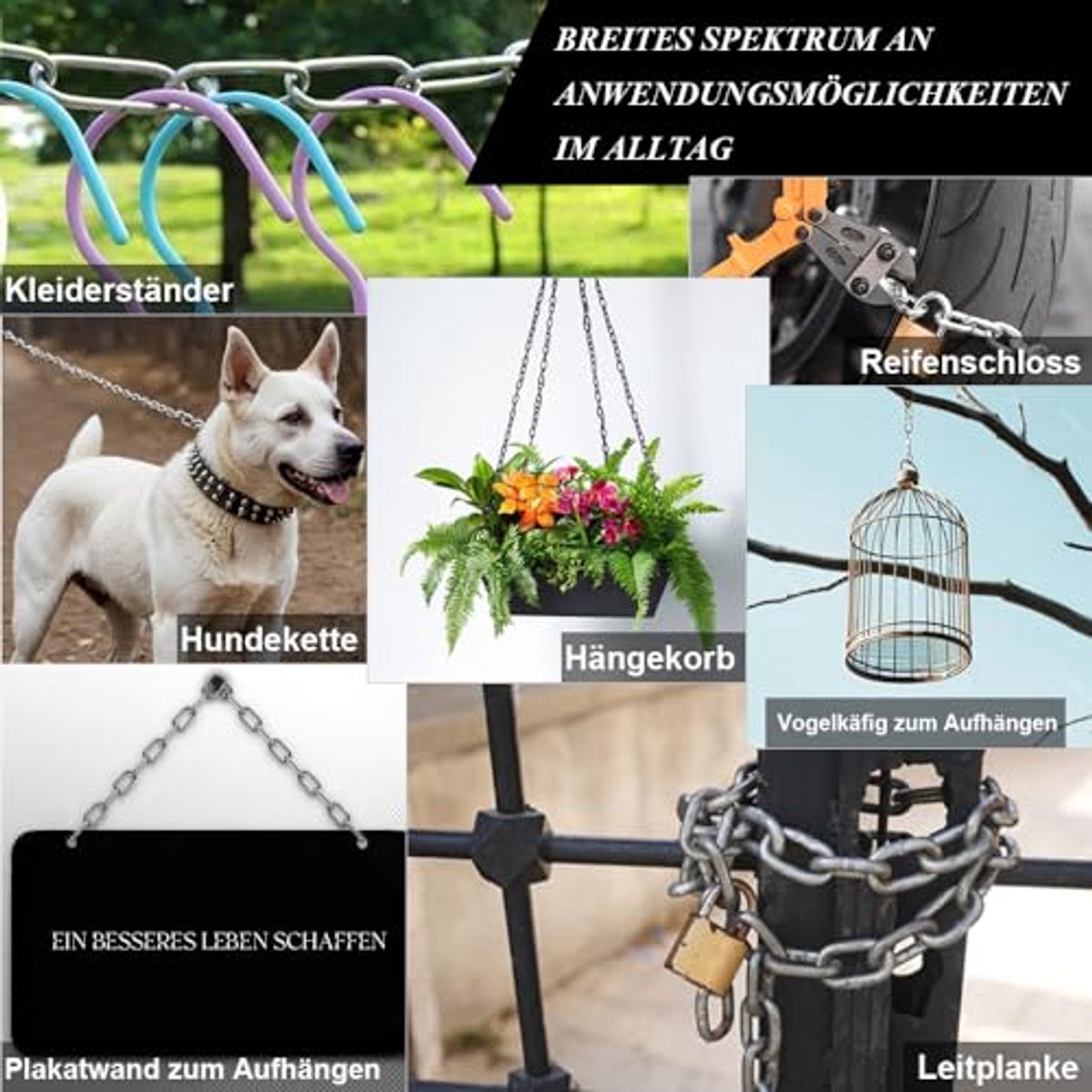 Roestvrijstalen ketting 15 m - 1,5 mm hangende ketting voor diverse DIY-projecten