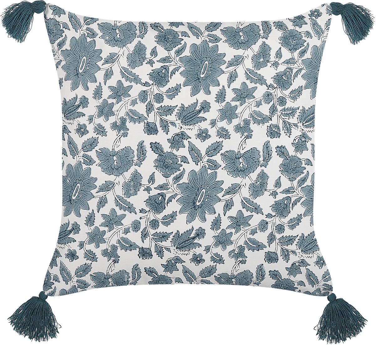 Beliani RUMEX - Sierkussen - Gebroken wit - 45 x 45 cm - Katoen Blauw