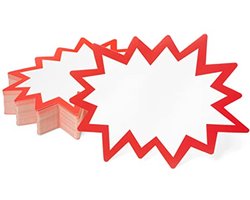Starburst Borden met Prijsstickers - 100 Stuks voor Verkoopacties