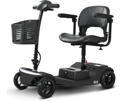 Sweetrich S2 Scootmobiel–Elektrische Scootmobiel–12Ah Accu–15 km Actieradius–250W Borstelloze Motor–4 wielen–Opvouwbaar–136 kg Draagkracht–Voor Senioren–Zwart