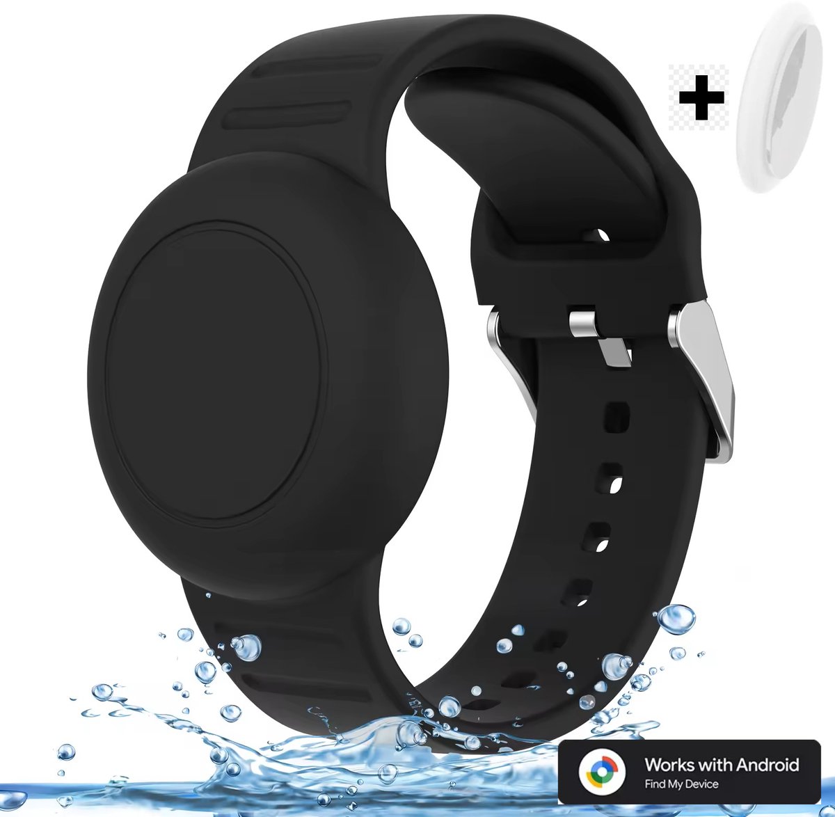 BlueTime - Horlogebandje Houder voor Tag - Inclusief Tag - Verstelbaar en Waterdicht - Veilig - Kind - Geschikt voor Android Find My Device - GPS Horloge Kind - GPS Tracker - Locatie Tracker - Kinder gps horloge
