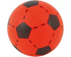 T&F Creations Softbal foam - voetbal print - rood - zacht - dia 20 cm - speelgoed ballen