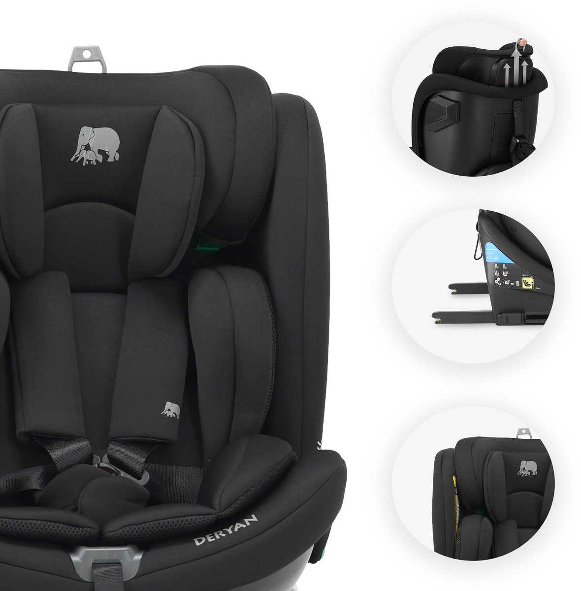 Deryan Colin Luxe Autostoel I-Size - 360° Draaibaar - Isofix - Zwart – foto 5