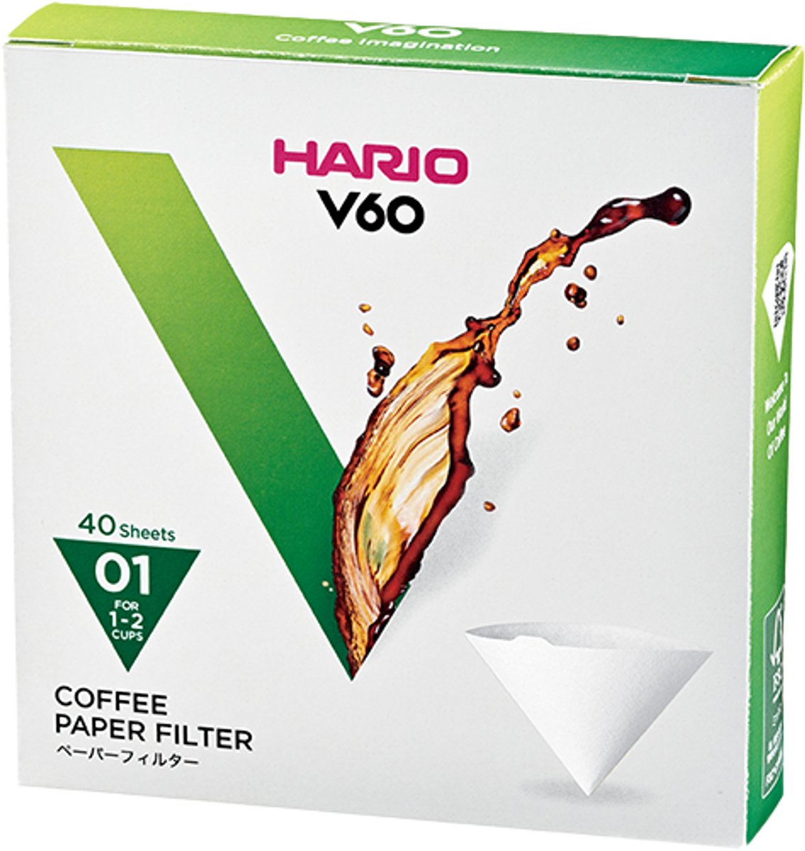 HARIO V60 Filterpapier - 01 Size - 40 stuks - Wit