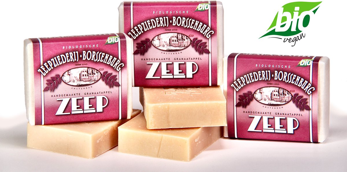 Granaatappel Zeep - 3 stuks | Handgemaakte verzorgingsproducten van Zeepziederij Borssenburg