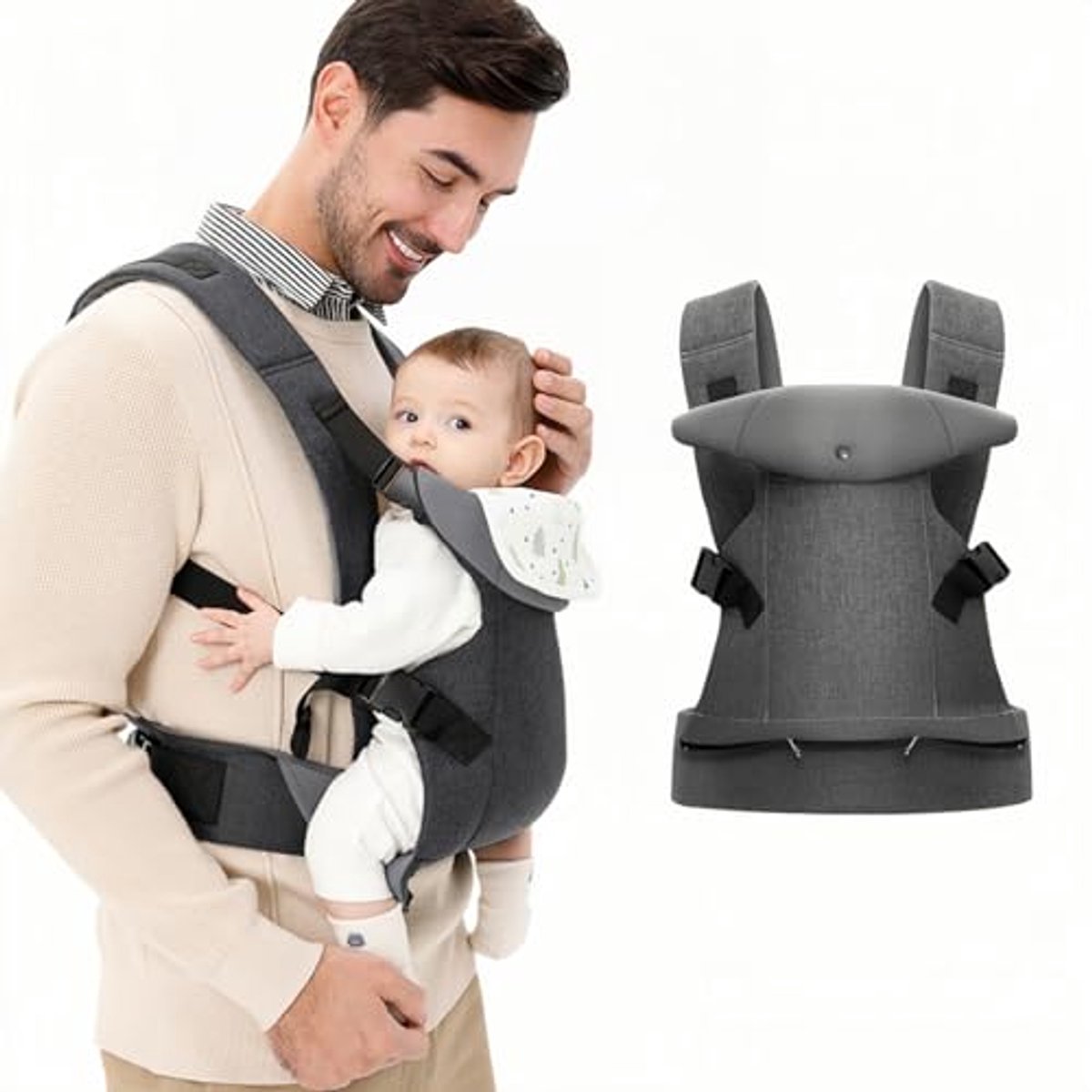 Ergonomische Babydrager voor Pasgeborenen en Peuters 3-36 Maanden, Draagzak voor Babyhouder, Lichtgewicht en Verstelbaar, Veilig en Comfortabel