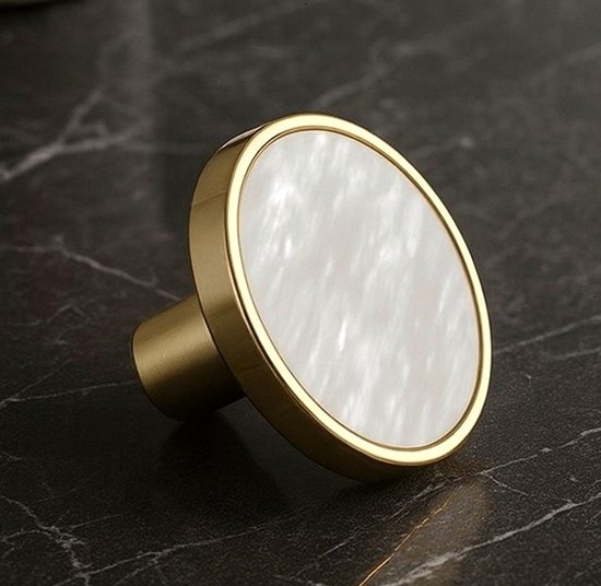 Bouton d'armoire Or Blanc - Boutons d'armoire Or Blanc - Boutons de porte pour placard - Bouton de porte Or Blanc - Boutons de porte Or Blanc - Poignée Or - Bouton de meuble Or - Boutons de meuble Or - Boutons de tiroir pour portes