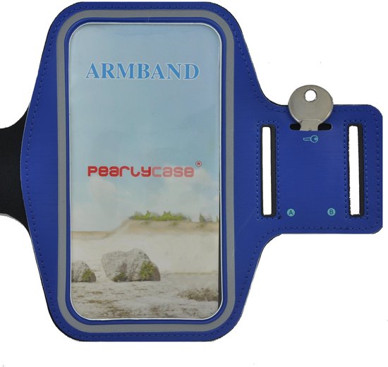 Convient pour Samsung A17/ A56/ A36/ A26/ A07/ F07/ S25 FE Étui de bracelet de sport Étui de brassard de sport Ceinture de course Blauw