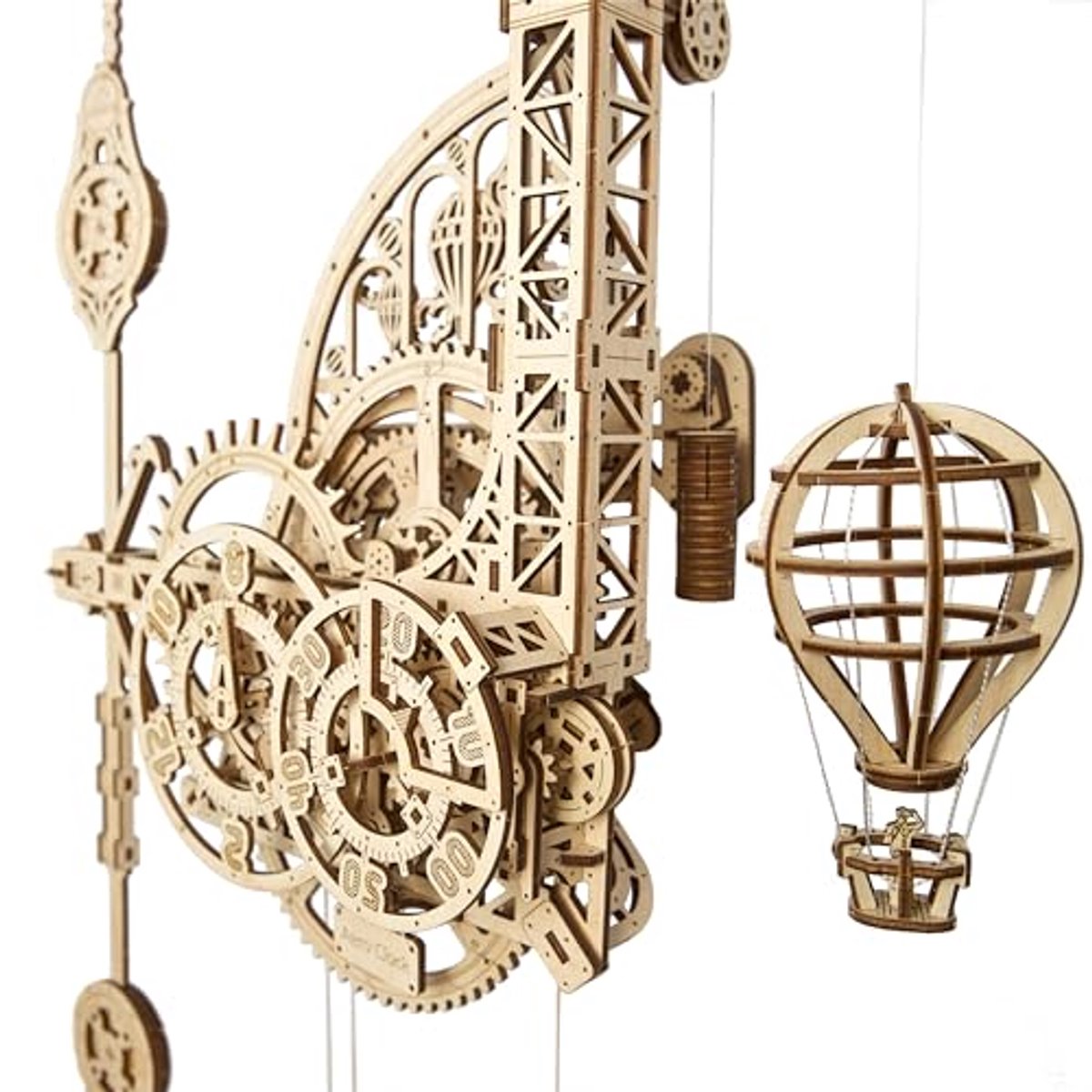Houten Wandklok 3D Puzzel met Slinger - Mechanisch Modelbouwproject voor Volwassenen