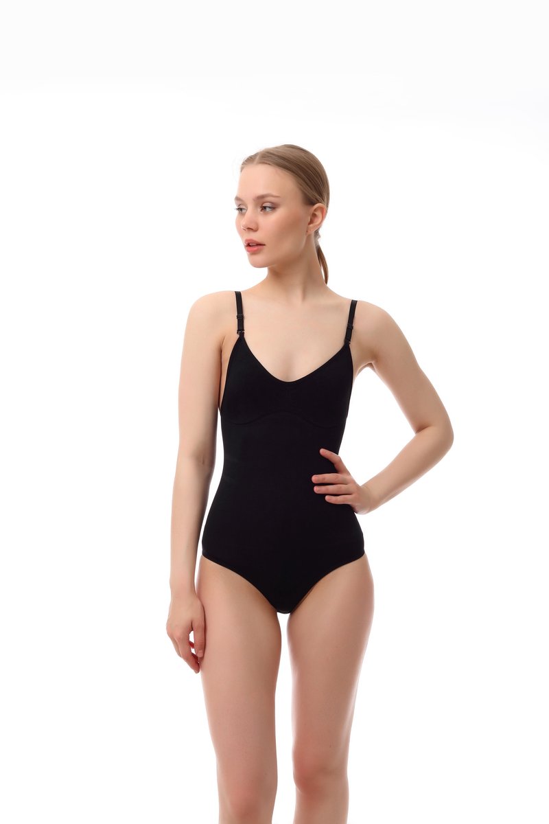 TAFUER - Corrigerende Ondergoed - Dames Shaper Bodysuit Top - Butt Lifting & Tummy Control – Zwart - L/XL - Verstelbare Bandjes - 1 Stuk