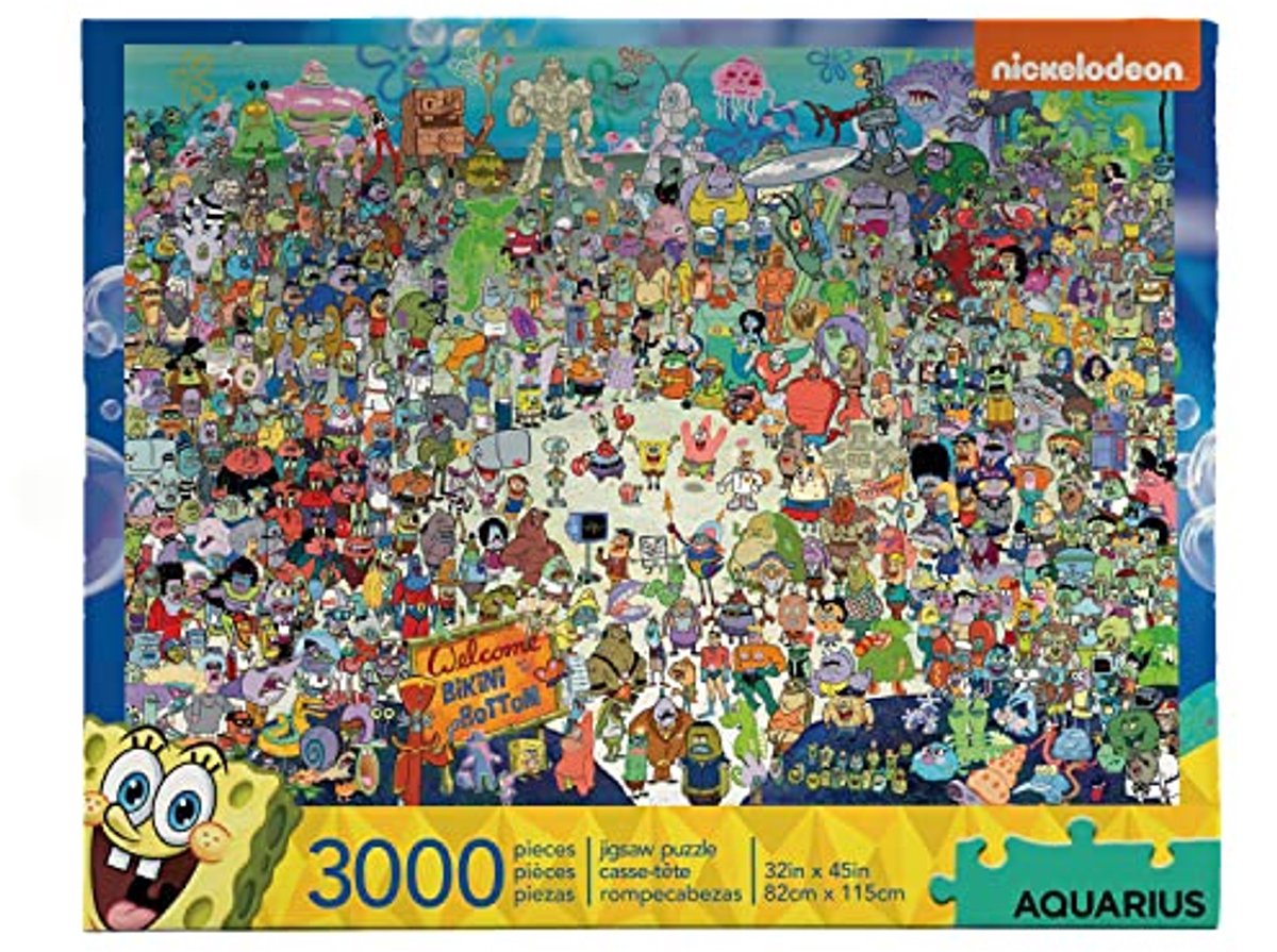 Grote SpongeBob Puzzel van 3000 Stukjes - Verblindingvrij en Nauwkeurige Pasvorm - 82 x 113 cm