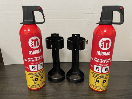Schuimblusser, brandblusser, IFSS spray A,B en F Set. (2x blusser en 2x houder): voor alle beginnende branden