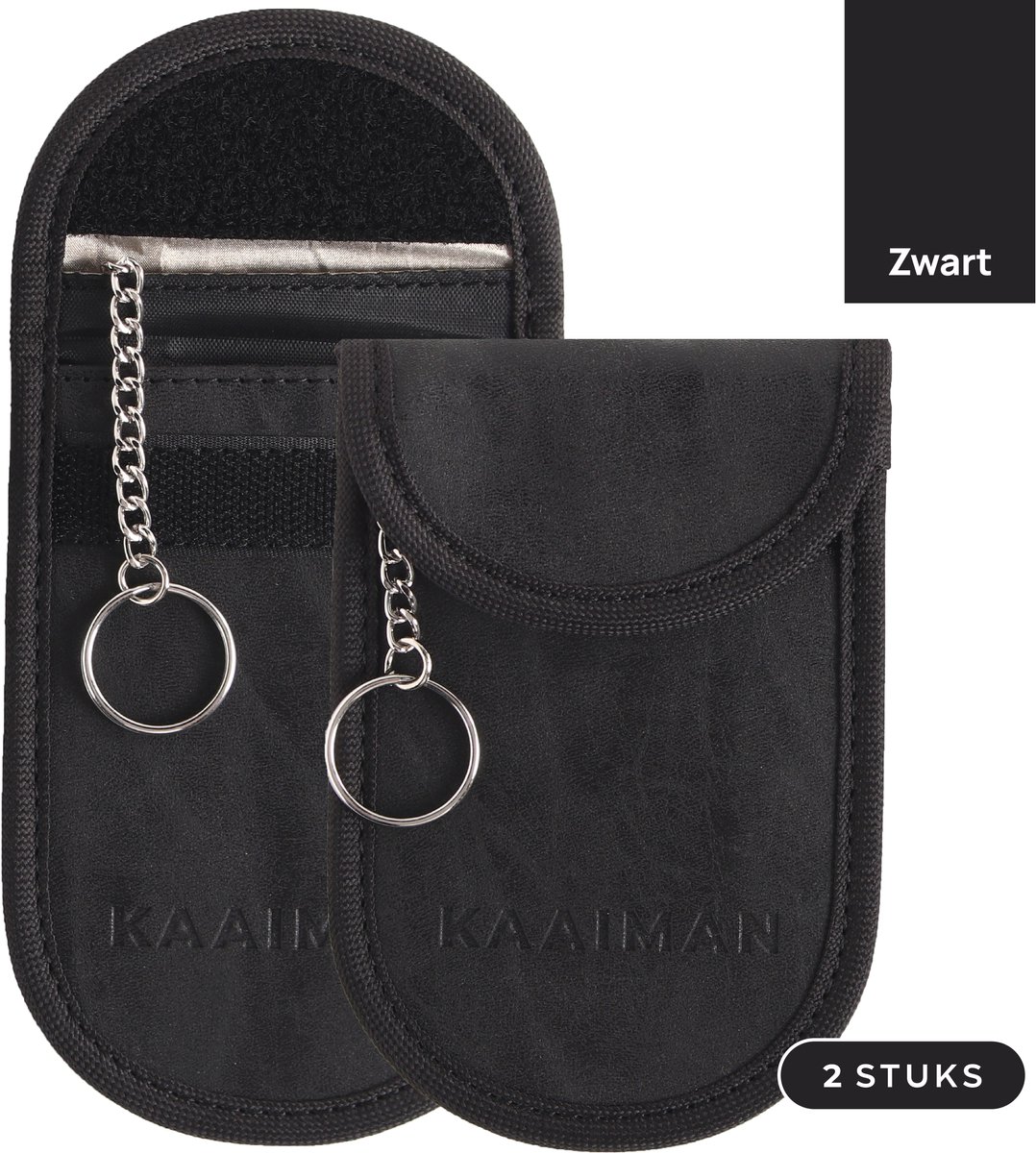 Kaaiman® Faraday 2 RFID Beschermhoezen – Autosleutel Antidiefstal – Keyless Entry & RFID Beveiliging - Zwart